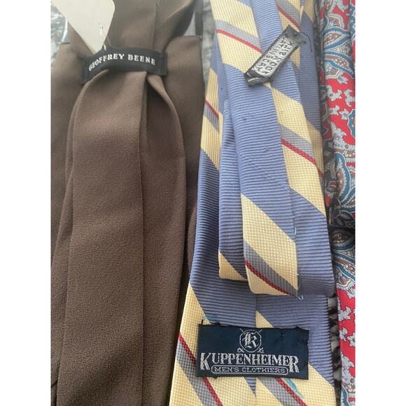 Lot of 5 Men's Neckties Geoffrey Beene Kuppenheimer Adolfo Claybrooke Silk - Picture 3 of 4